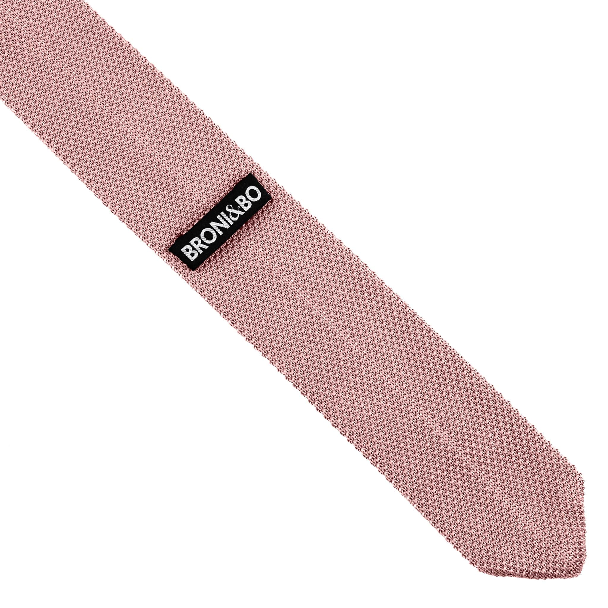 Antique rose knitted tie and pocket square set - Image 12