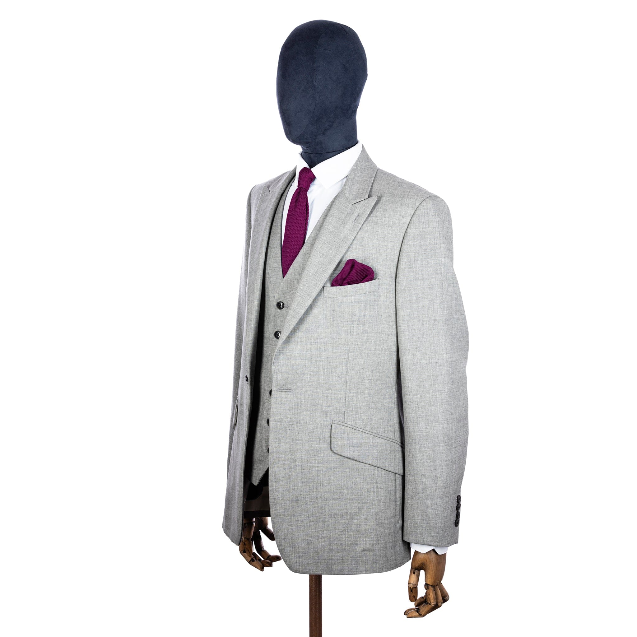 Berry pink knitted tie and pocket square set - Image 7