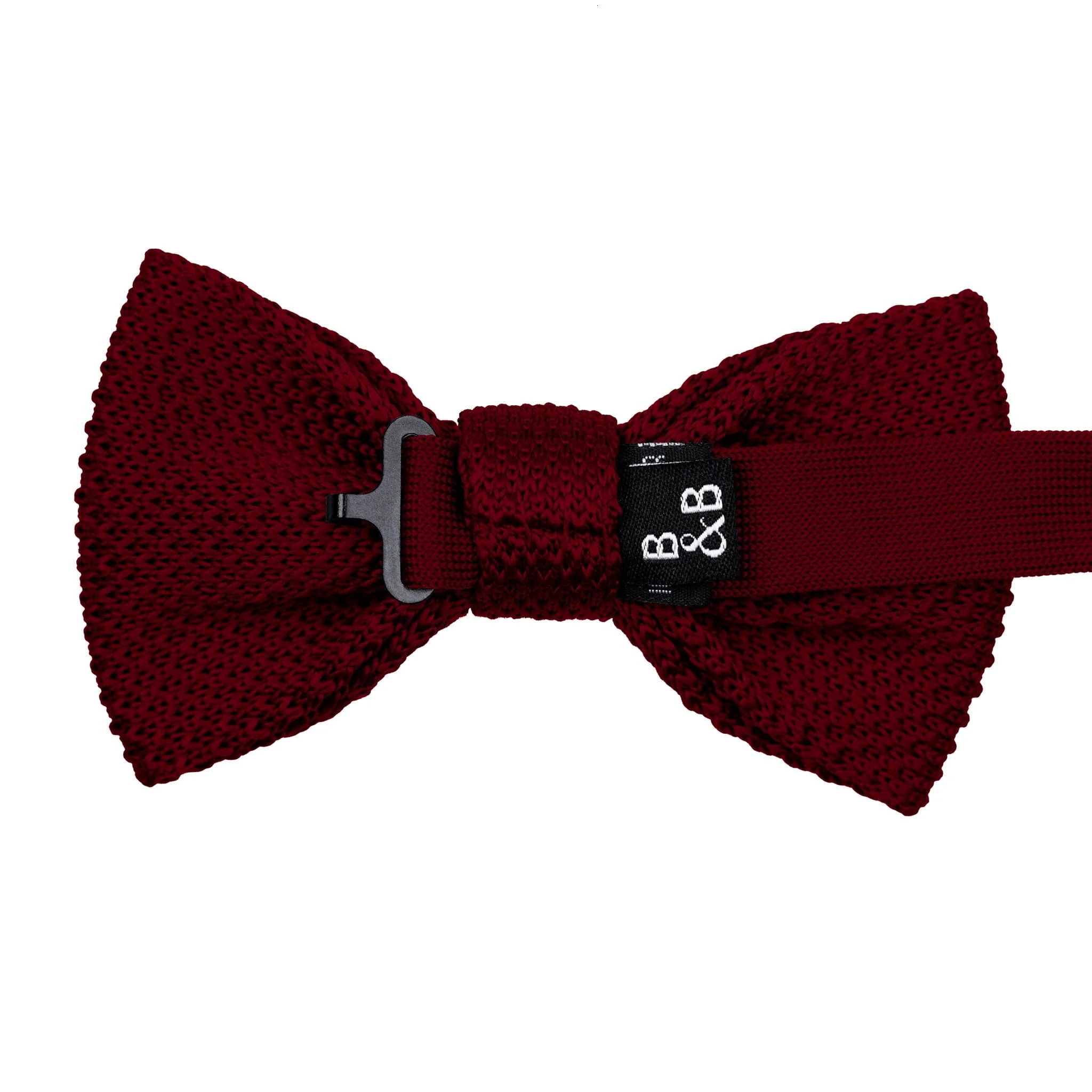 Burgundy knitted bow tie - Image 5