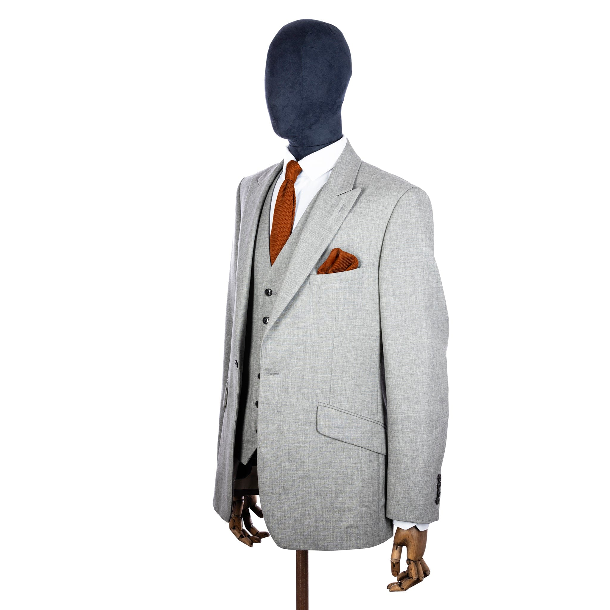 Copper knitted tie and pocket square set - Image 8