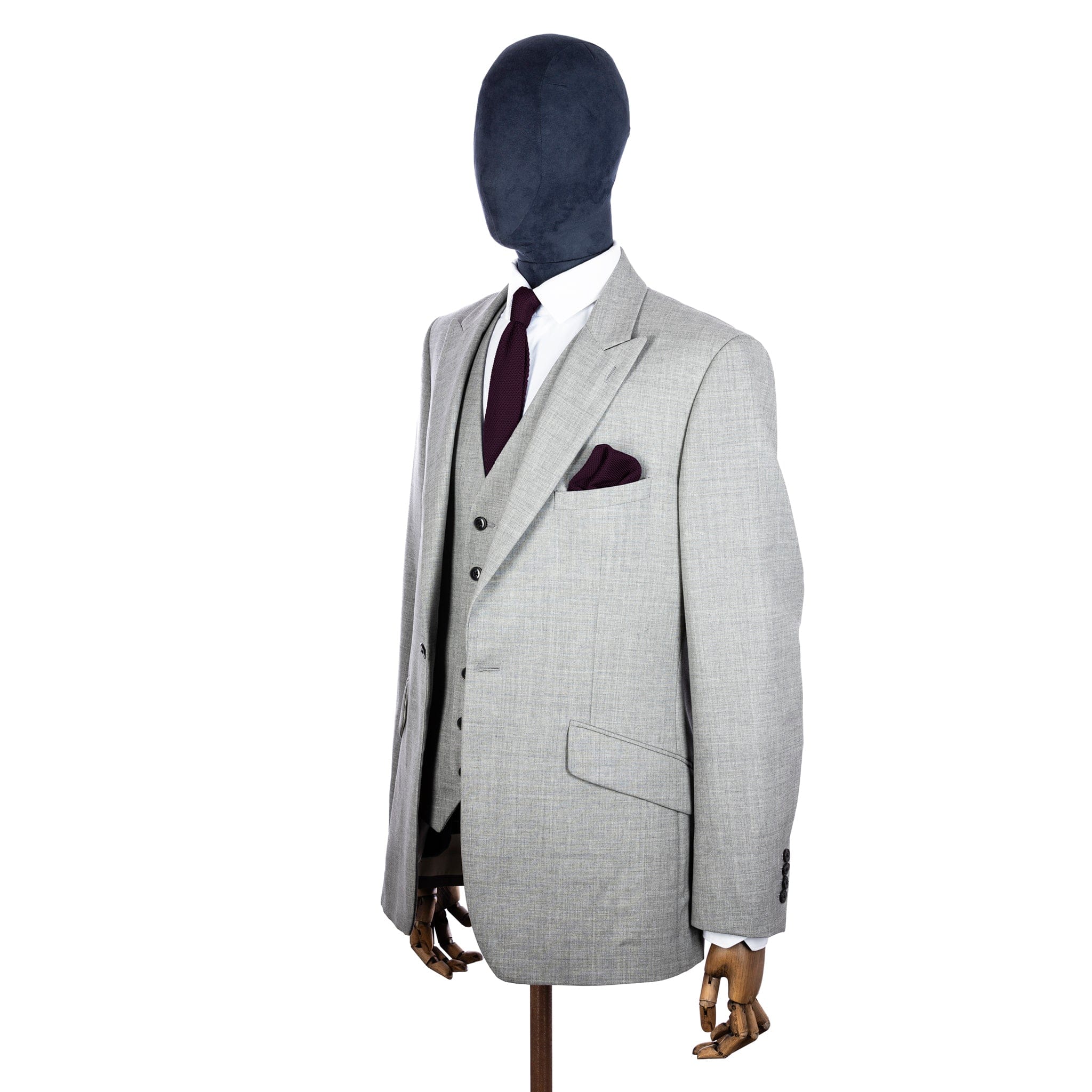 English violet knitted tie and pocket square set - Image 8