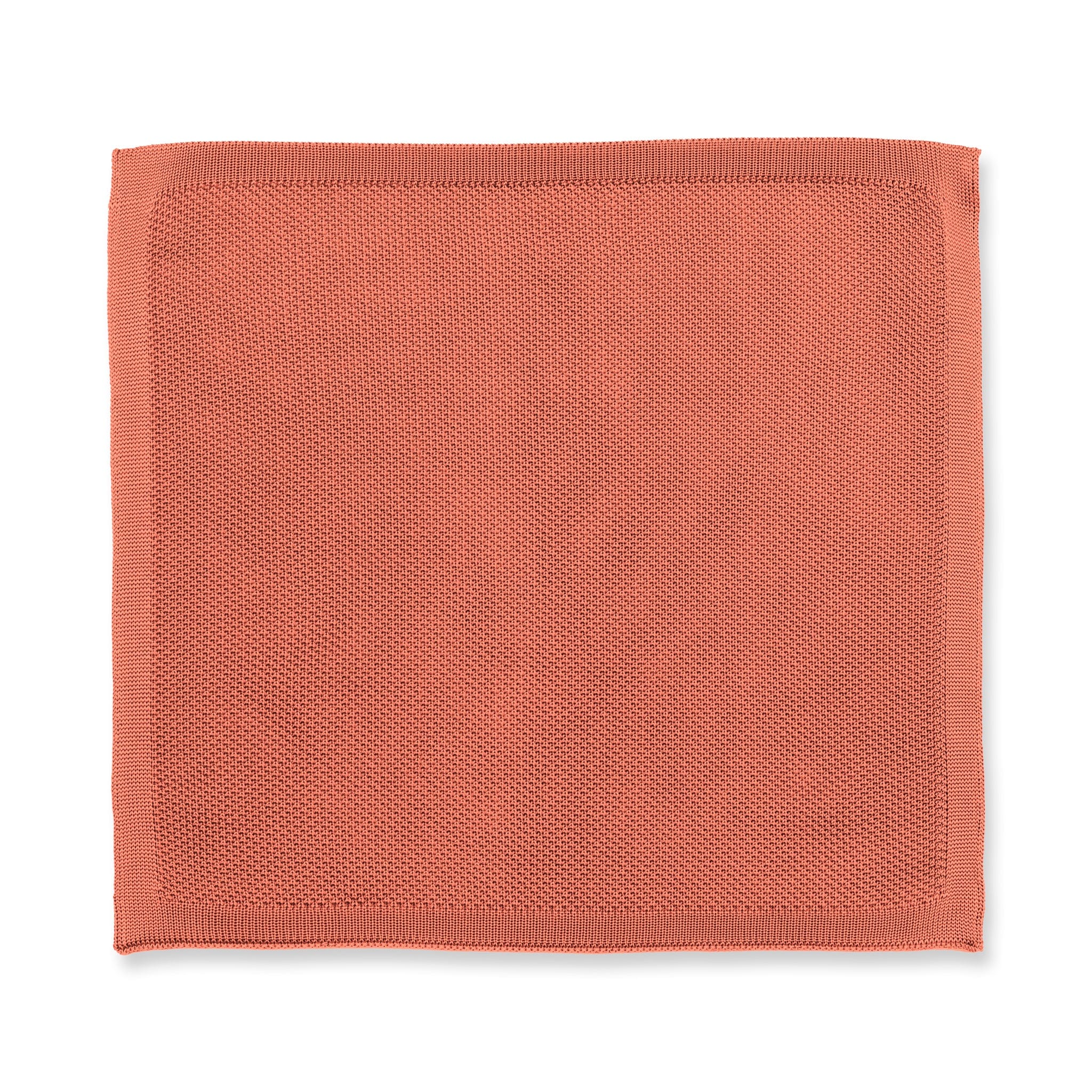 Rustic orange knitted tie and pocket square set - Image 10