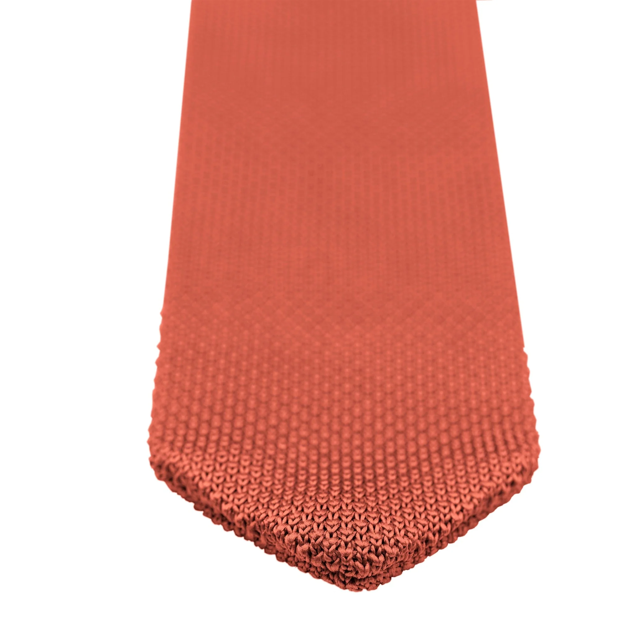 Rustic orange knitted tie and pocket square set - Image 11