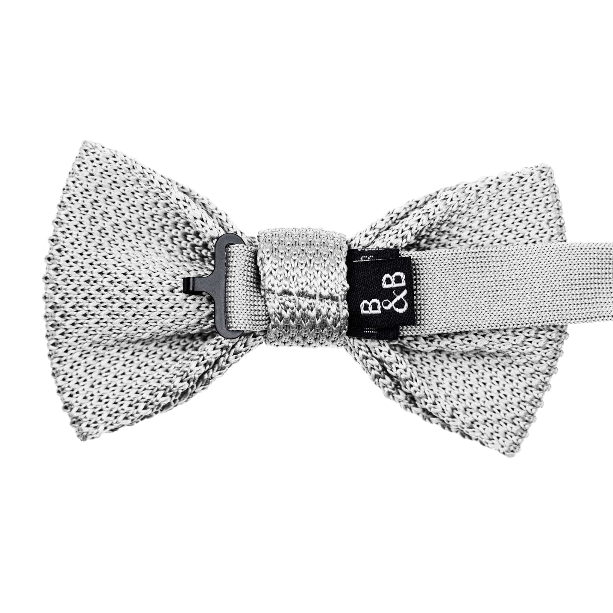 Silver knitted bow tie - Image 4