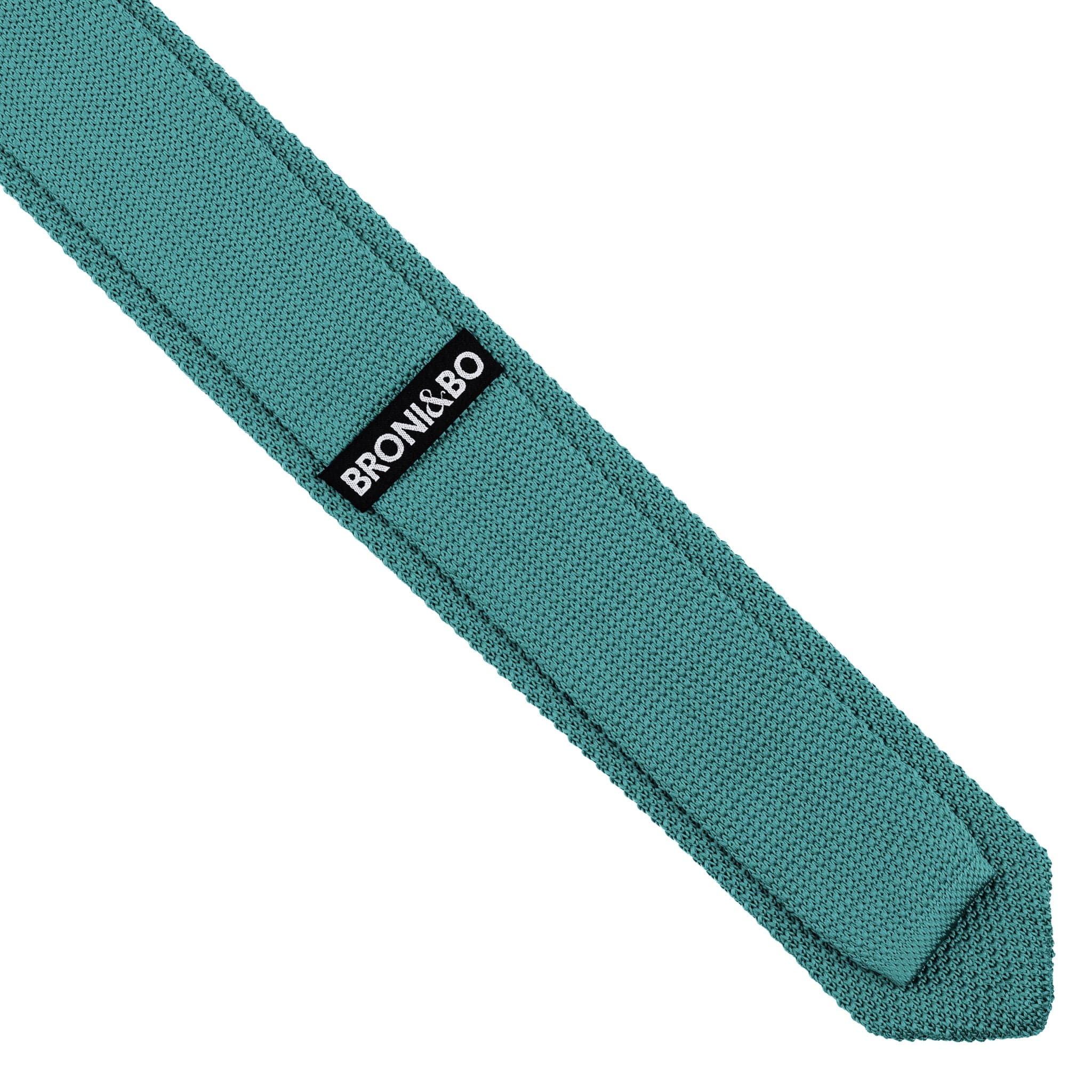 Teal knitted tie and pocket square set - Image 12