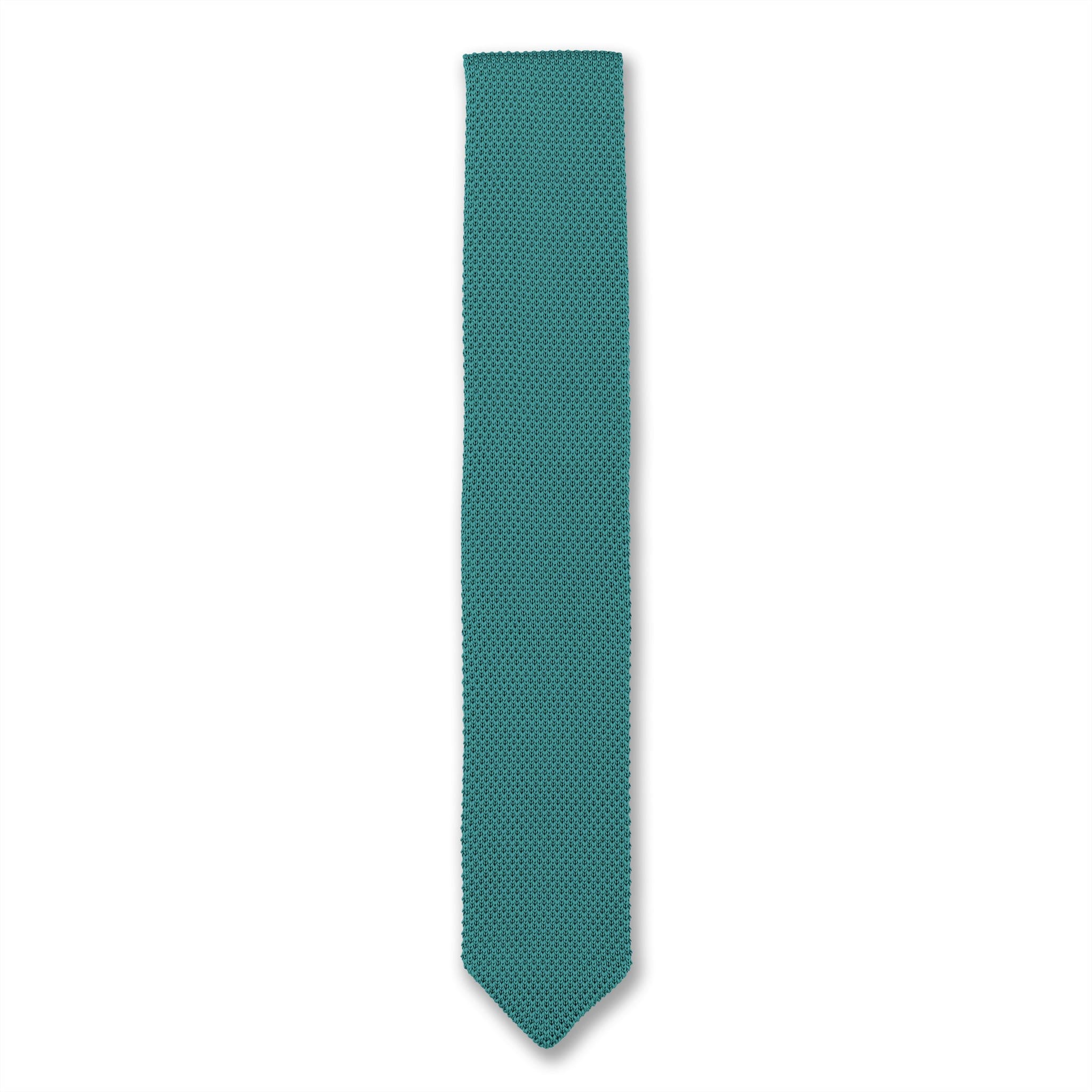 Teal knitted tie and pocket square set - Image 15