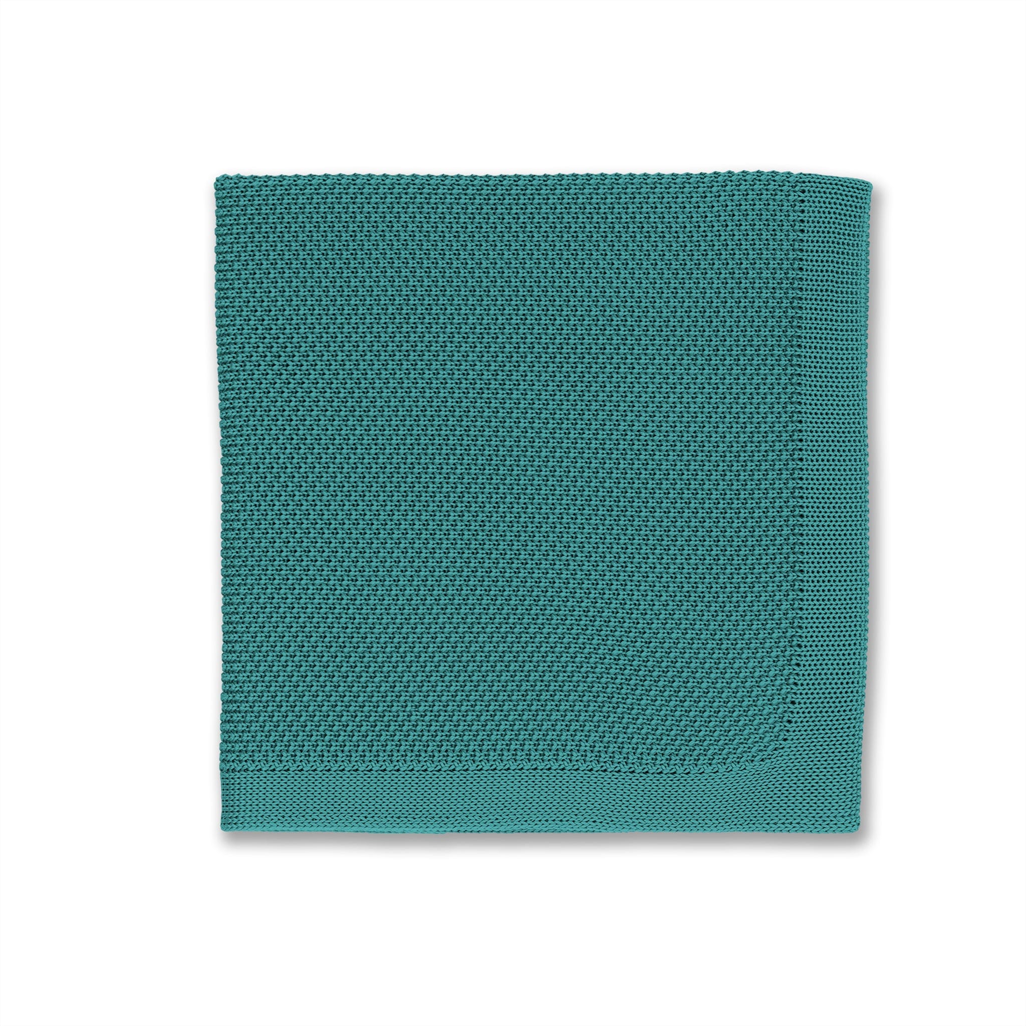 Teal knitted tie and pocket square set - Image 9